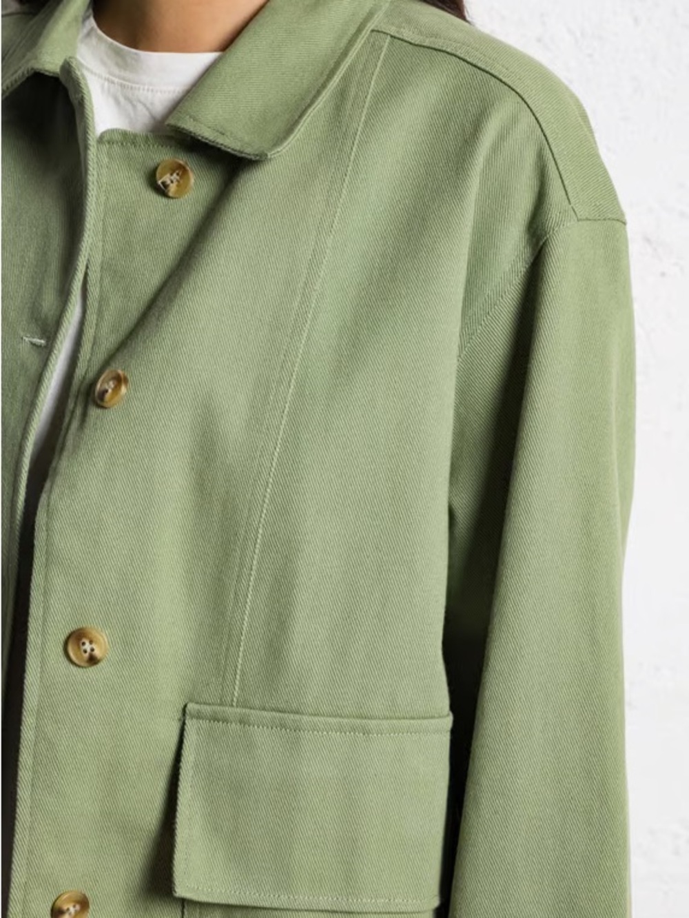 Light Green Button-Front Utility Jacket - Picture 4 of 12